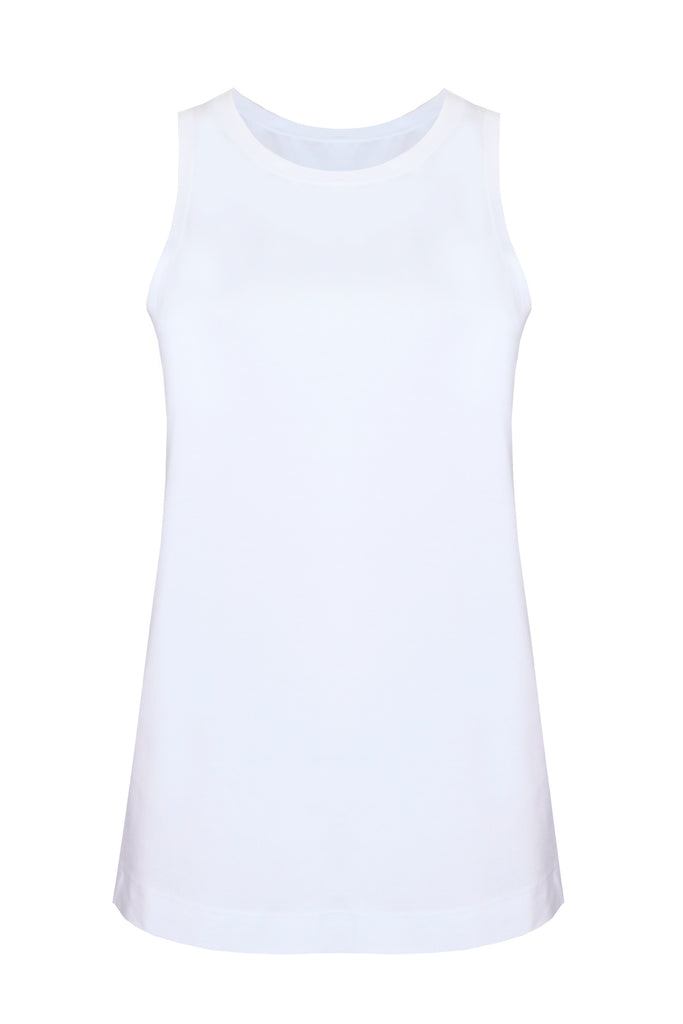 white workout top made from tencel