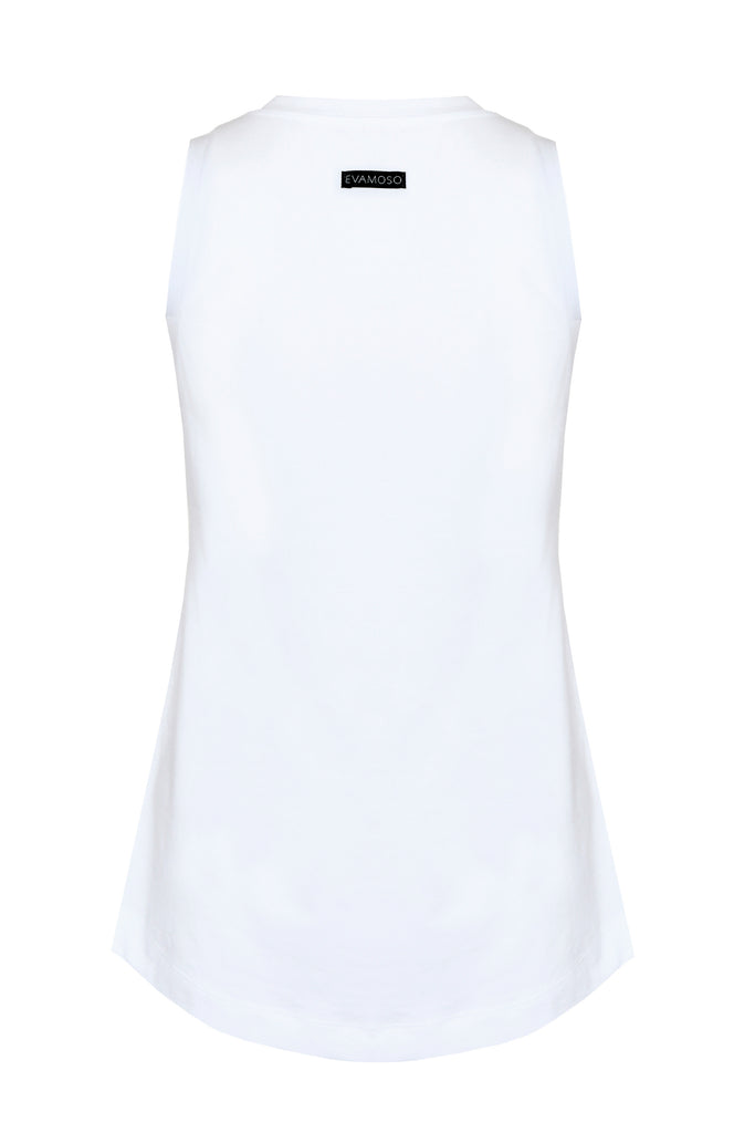 white workout top made from tencel